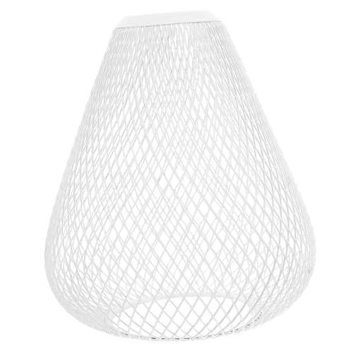 DOITOOL Lampenschirm wohnzimmerlampe schlafzimmerlampe Deckenlampe industrieller Pendelleuchtenschirm Mesh-Hängeleuchte Lampenschutzgitter aus Metalldraht Deckenleuchtenschirm Eisen Weiß von DOITOOL