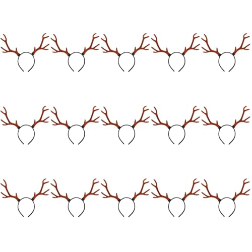 DOITOOL Weihnachtsgeweih-Stirnband 15 Stück Weihnachts-Haarbänder Schöne Zarte Kopfbedeckung Für Frauen Dicke Haustier-Stirnbänder Als Haarschmuck von DOITOOL