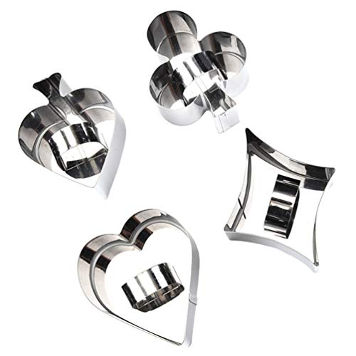 Mold Stencil Cookie 4pcs Stainless Steel Cookie Cutters Poker Playing Bridge Fondant Cutters Set Decorating Tool for Kitchen Stencil Cookie Cake Stencil von DOITOOL