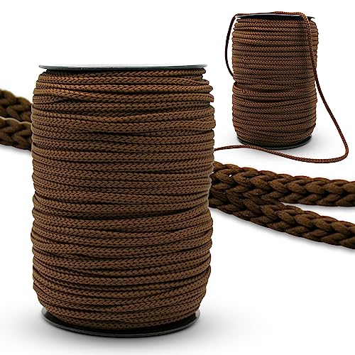 DOJA Barcelona | Seil Spule | 100m | Braune Schnüre | 3mm Durchmesser | aus Polyester | Widerstandsfähig | Paracord-Schnur für Schnürsenkel, Sportschuhe, Tennisschuhe, Taschen, Rucksäcke, Armband von DOJA Barcelona