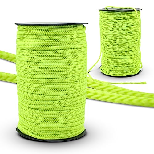 DOJA Barcelona | Seil Spule | 100m | Neongelbe Schnüre | 6mm Durchmesser | aus Polyester | Widerstandsfähig | Paracord-Schnur für Schnürsenkel, Sportschuhe, Tennisschuhe, Taschen, Rucksäcke, Armband von DOJA Barcelona