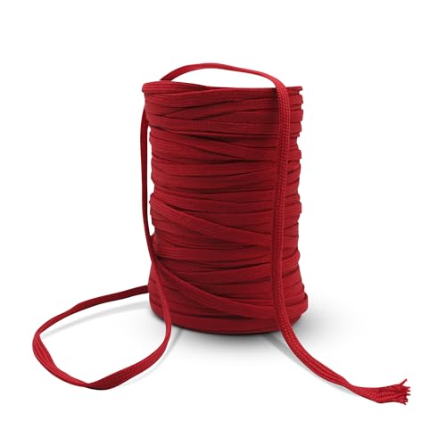 DOJA Barcelona | Seil Spule | 100m | Rote Schnüre | 9mm Durchmesser | aus Polyester | Widerstandsfähig | Paracord-Schnur für Schnürsenkel, Sportschuhe, Tennisschuhe, Taschen, Rucksäcke, Armband von DOJA Barcelona