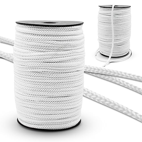 DOJA Barcelona | Seil Spule | 100m | Weiße Schnüre | 6mm Durchmesser | aus Polyester | Widerstandsfähig | Paracord-Schnur für Schnürsenkel, Sportschuhe, Tennisschuhe, Taschen, Rucksäcke, Armband von DOJA Barcelona