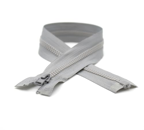 DOJA Barcelona | Teilbarer Reißverschluss Jacke | Pack 10 | 60cm | Nummer 5 | Rauchgrau | Reißverschlüsse pro Meter zum Nähen | Reißverschluß für Jacken, Hosen, Taschen, Jeans, Mäntel, Rucksäcke DOJA Barcelona | Teilbarer Reißverschluss Jacke | Pack 10 | 60cm | Nummer 5 | Rauchgrau | Reißverschlüsse pro Meter zum Nähen | Reißverschluß für Jacken, Hosen, Taschen, Jeans, Mäntel, Rucksäcke von DOJA Barcelona