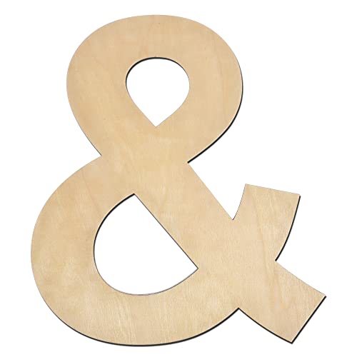 30,5 cm Holz-Symbol "&", 1/4 Zoll dick, groß, unlackiertes Holzbuchstabe für Zuhause, Wanddekoration, DIY Handwerk von DOMG