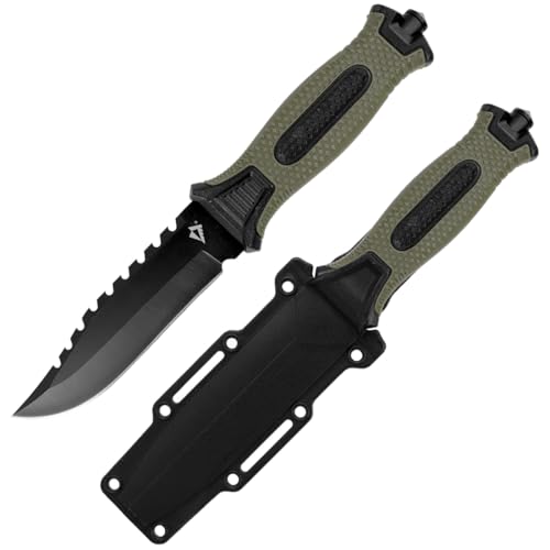 Dominator Messer mit feststehende Klinge und Holster Olive/Schwarz von DOMINATOR URBAN COMBAT