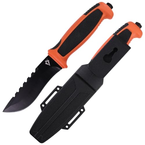 Dominator Messer mit feststehende Klinge und Holster Schwarz/Orange von DOMINATOR URBAN COMBAT