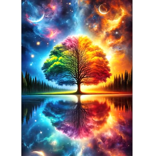 DOMROM Baum Diamond Painting Kits für Erwachsene, 5D Diamant Painting Set, DIY Diamond Art Kits Full Drill Gem Digitales Diamant Gemälde Stickerei für Gift Home Wall Decoration 30x40cm von DOMROM