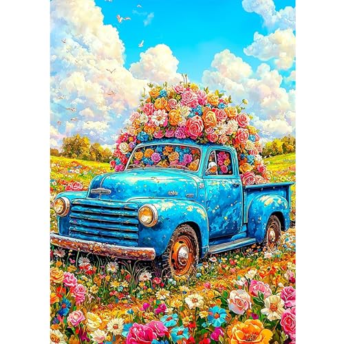 DOMROM Blumen Diamond Painting, Landschaft Diamond Painting Erwachsene Kinder Diamond Painting Set, Diamant Malerei Kit Diamond Art Erwachsene für Home Wand Dekor 30x40cm von DOMROM