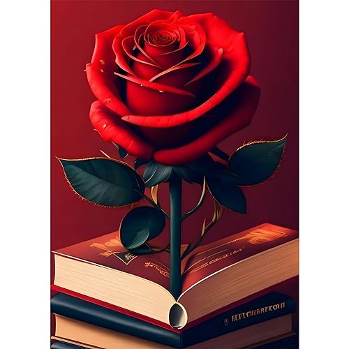 DOMROM Diamant Painting Bilder Rose, Blumen Diamant Painting Set für Erwachsene, Diamant Painting Bilder Vollbohrer 5D DIY Malen nach Zahlen Diamant Anfänger für Gift Home Wall Decoration 30x40cm von DOMROM