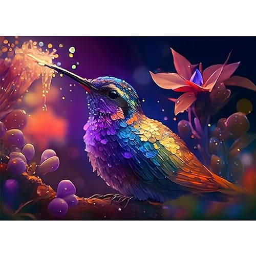 DOMROM Diamond Painting für Erwachsene, Vogel Diamant Painting Kits Bilder, 5D Blumen Diamant Malerei DIY Buntes Diamond Painting Set für Home Wand Decoration 30x40cm von DOMROM