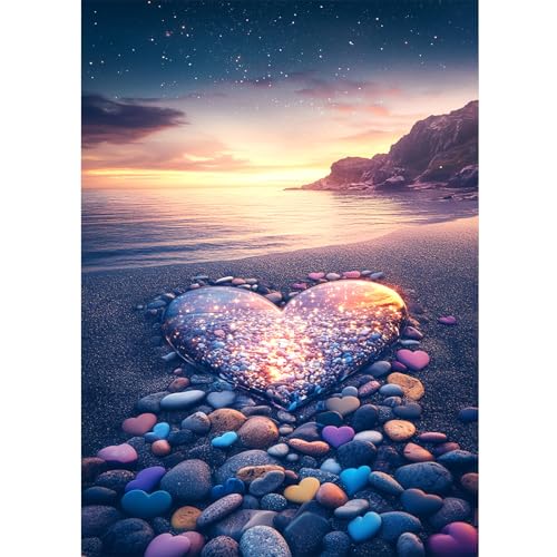 DOMROM Strand Diamond Painting, Sternennacht Diamond Painting Erwachsene Kinder Diamond Painting Set, Diamant Malerei Kit Diamond Art Erwachsene für Home Wand Dekor 30x40cm von DOMROM