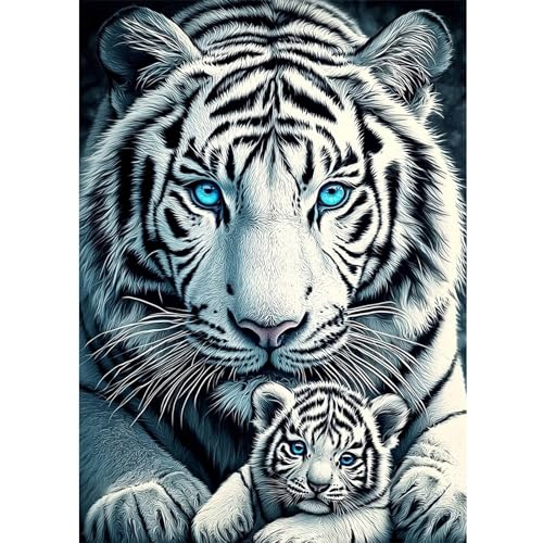 DOMROM Tiger Diamond Painting, Tier Diamond Painting Erwachsene Kinder Diamond Painting Set, Diamant Malerei Kit Diamond Art Erwachsene für Home Wand Dekor 30x40cm von DOMROM