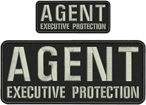 Agent Executive Schutzweste Patch für Tellerträger – Stickerei-Aufnäher 10,2 x 25,4 cm & 5,1 x 12,7 cm mit Haken – Weste Patch für taktische Jacken, Kleidung, Uniform, Kappe und Rucksack von DON JUAN DE PUPPY