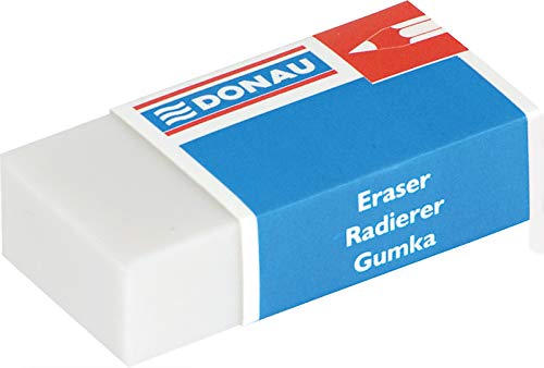 DONAU 7305001PL-09 Radiergummi/Radierer, universell, 41 x 21 x 11 mm, weiß von DONAU