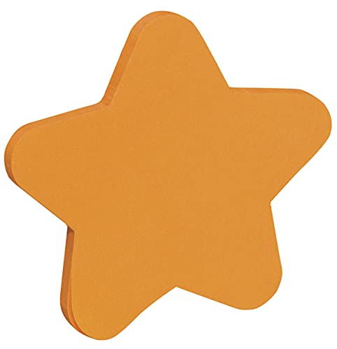 DONAU 7570001PL-12 Notes Haftnotizen Stern Orange/ Selbstklebewürfel Haftnotizzettel Sticky Notes/ 1x50 Blatt, Notizblöcke für Büro Schule von DONAU