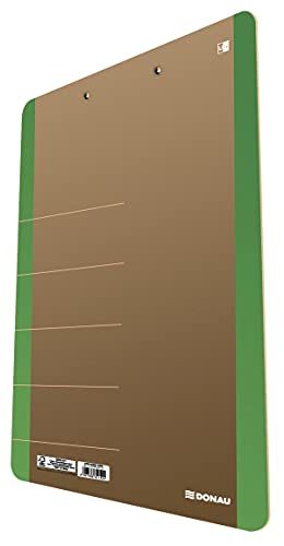 DONAU LIFE 2710001FSC-06 Klemmbrett/ Schreibbrett/ Clipboard/ Klemmbrettmappe A4 Hart-Karton/Pappe mit Metallclip/ Starke Klemme mit abgerundeten Ecken| Farbe - Grün/ ideal für Büro Schule und Zuhause von DONAU