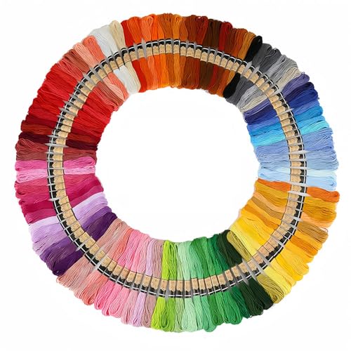 DONGDA 100 Farben Stickgarn für Garn Freundschaftsbänder, Multifarben Stickgarn Set Embroidery Thread 6 Stränge 8m Lang für Armbänder Knüpfen Basteln Kreuzstich Crafts von DONGDA