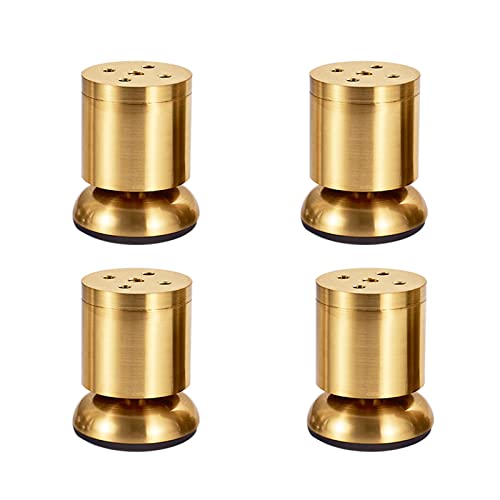 DONGGANSHI Höhenverstellbare Möbelbeine, Ersatzbeine aus Metall, rutschfeste Tischbeine, 4er-Set, für Sofa, Schrank, Fernsehschrank, Bücherregal usw., mit Schrauben (Gold, 8 cm) von DONGGANSHI