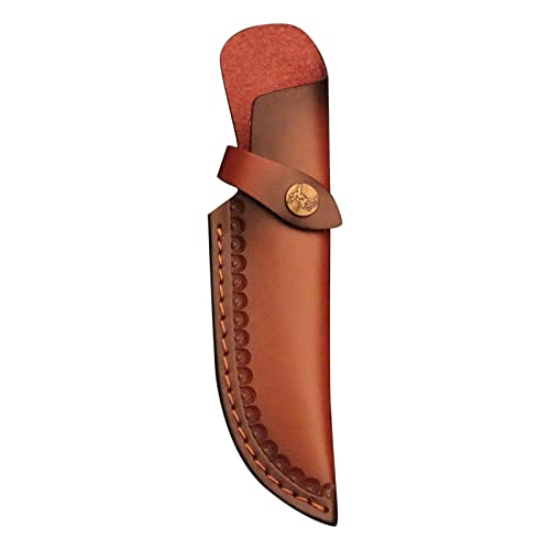 DONGKER Leder Messerscheide, 22 cm Vertikal Messertache, Lederscheide Für Messer mit Gürtelschlaufe und Druckknöpfe für Männer und Frauen von DONGKER