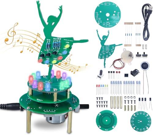 DONGKER Löt Bausatz, Tanzende Mädchen LED Schweißset mit Musik, Spieluhr Desktop Ornamente Elektronische Kits für Schüler, Lehr und Lernausbildung DIY Lötprojekt von DONGKER