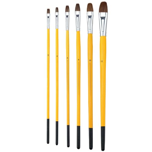 Künstlerpinsel Set, 6 Stück ovale Acrylfarben Pinsel, Malerei Ölfarben Brush Set für Künstler, Erwachsene, Anfänger zur Aquarell, Gesicht, Körperkunst, Töpferei von DONGKER