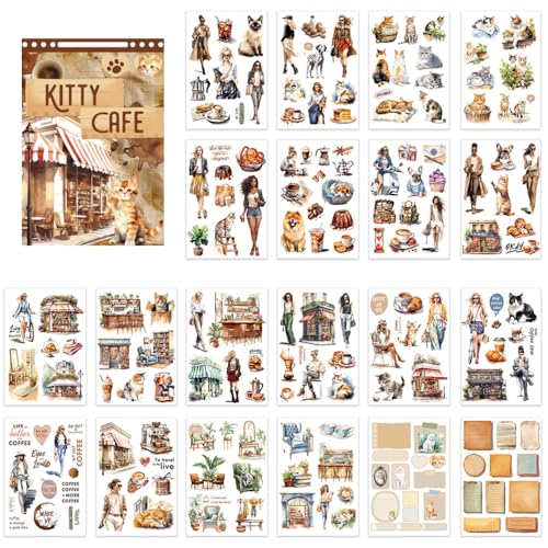 Scrapbook Sticker Set, 20 Blatt Scrapbooking Aufkleber, Selbstklebend Dekorative Journal Fotoalbum Aufkleber Stickers Zubehör für DIY Scrapbook Kalender Notizbuch Fotobuch Tagebuch Journaling Scrapbook Sticker Set, 20 Blatt Scrapbooking Aufkleber, Selbstklebend Dekorative Journal Fotoalbum Aufkleber Stickers Zubehör für DIY Scrapbook Kalender Notizbuch Fotobuch Tagebuch Journaling von DONGKER