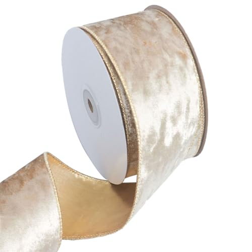 Weihnachts Samtband, 10 Yards Samt Schleifenband, 6,3cm Breit, Verpackungsband Geschenkband Dekoband für Weihnachtsbaumgirlanden, Geschenke, Schleifen, Heimdekoration von DONGKER