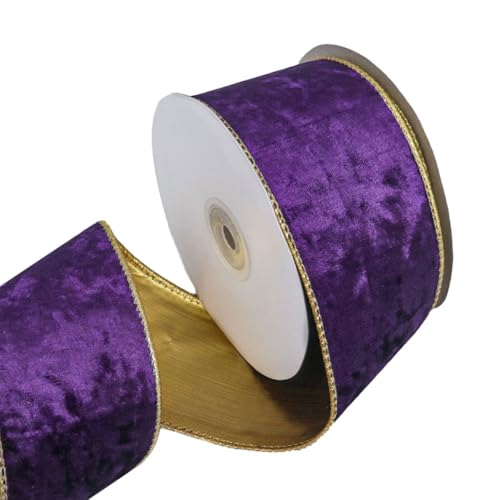 Weihnachts Samtband, 10 Yards Samt Schleifenband, 6,3cm Breit, Verpackungsband Geschenkband Dekoband für Weihnachtsbaumgirlanden, Geschenke, Schleifen, Heimdekoration von DONGKER