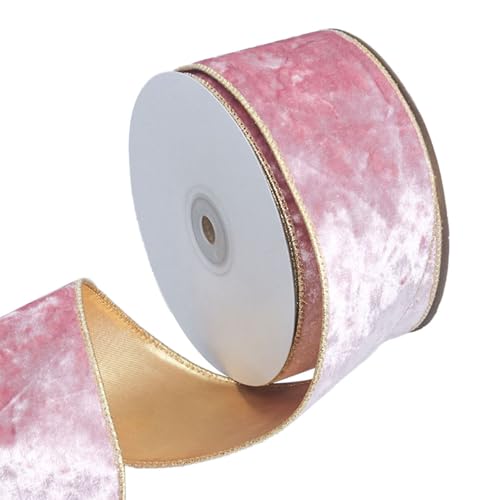 Weihnachts Samtband, 10 Yards Samt Schleifenband, 6,3cm Breit, Verpackungsband Geschenkband Dekoband für Weihnachtsbaumgirlanden, Geschenke, Schleifen, Heimdekoration von DONGKER