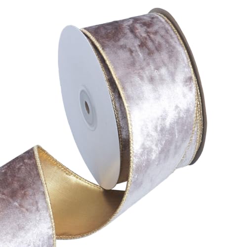 Weihnachts Samtband, 10 Yards Samt Schleifenband, 6,3cm Breit, Verpackungsband Geschenkband Dekoband für Weihnachtsbaumgirlanden, Geschenke, Schleifen, Heimdekoration von DONGKER