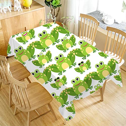 Frosch Abwaschbar Tischdecke Eckig Wasserabweisend Fleckschutz Polyester Tischdecken Pflegeleicht, Dekorative Tischdecke Outdoor für Esstisch Partys Camping, 80x80 cm von DONGSHAN