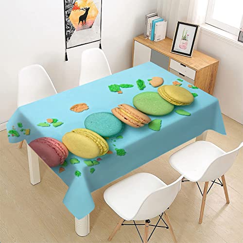 Macaron Abwaschbar Tischdecke Rechteckig Wasserabweisend Fleckschutz Polyester Tischdecken Pflegeleicht, Dekorative Tischdecke Outdoor für Esstisch Partys Camping, 140x240cm von DONGSHAN