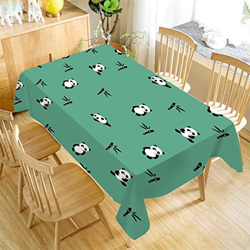 Tischdecke 140x240 Panda Rechteckig Tischdecken Abwaschbar für Küche Geburtstag Party, Polyester Wasserabweisend Tischdecke für Garten Picknick Camping Outdoor Wetterfest von DONGSHAN