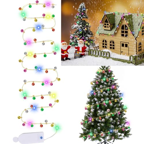 Wichtel Lichterkette Miniatur Led, 2M Wichtel Lichterkette Wichtel Zubehör, Miniatur Lichterkette Zubehör Puppenhaus für Weihnachtsdeko Puppenhaus Möbel, Kinder Geschenk (Colorful) von DONGZQAN