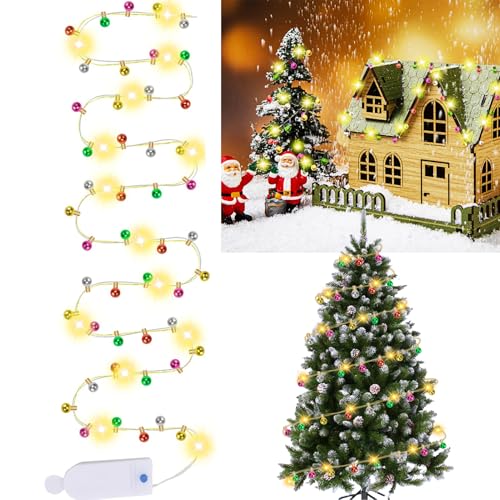 Wichtel Lichterkette Miniatur Led, 2M Wichtel Lichterkette Wichtel Zubehör, Miniatur Lichterkette Zubehör Puppenhaus für Weihnachtsdeko Puppenhaus Möbel, Kinder Geschenk (solid Color) von DONGZQAN