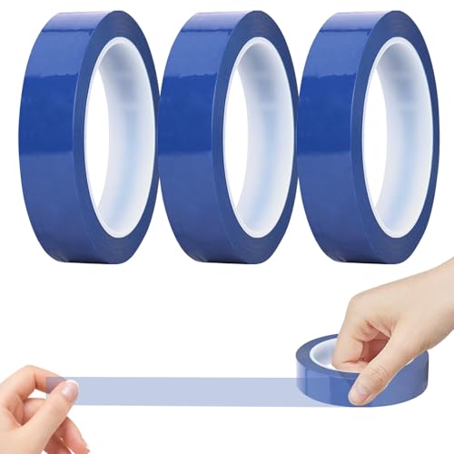 3 Rollen Klebeband Hitzebeständig,Duct Tape,Wärmeband für Sublimation,Hitzebeständiges Klebeband,Hochtemperaturband keine Rückstände Thermotransferband für Elektronik Leiterplatte（Blau 20mm × 33m） von DONOONIS