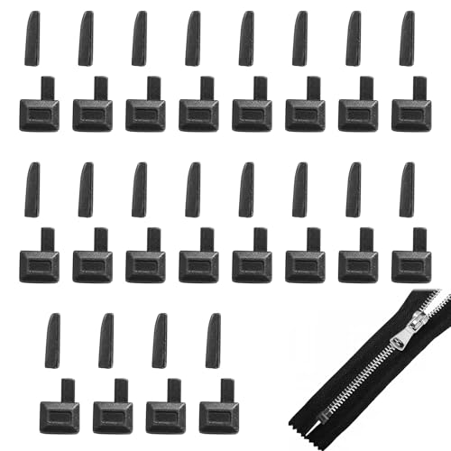 Reißverschluss Reparieren,20 Sets reißverschluss reparaturset, Metall reissverschluss reparatur set Fix,Reißverschluss Stopper Retainer für Jacken Oberbekleidung DIY Nähen Zipper Repair Kit von DONOONIS