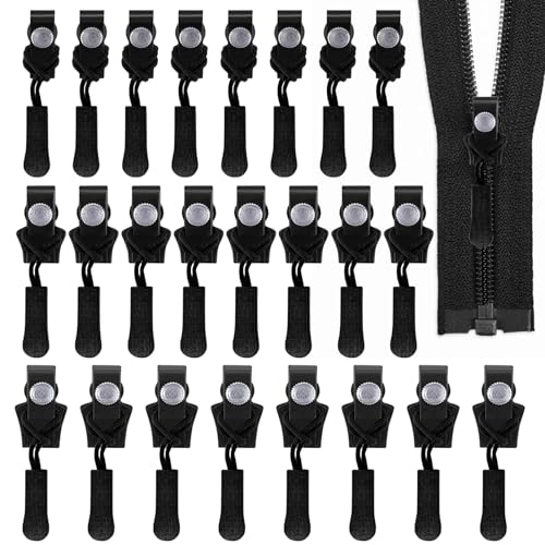 Reisverschluss-Reparaturset Jacke,Pack of 24 Zipper Repair Kit,3 Sizes Instant Reißverschluss Zipper Ersatz,Eeißverschluss Reparieren for Purse, Luggage, Backpacks, Jackets (Schwarz) von DONOONIS