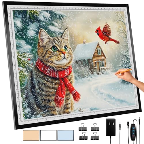 DONPODER A2 Light Pad (65 x 48 cm), LED Large Light Board for Diamond Painting,3-Color Modes Light Box 10 Levels/Stepless Dimming Light Table Lightbox for Tracing and Drawing von DONPODER