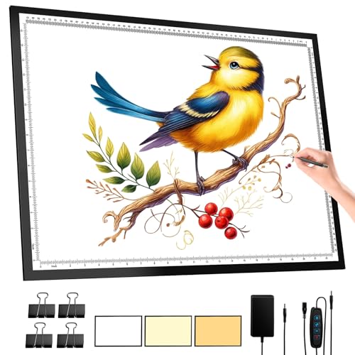 DONPODER Leuchttisch A2 – 10000 Lux Lightpad mit Physische Tasten mit Anti-Fehlbetätigung, 3 Farbmodi & 10-Stufen-Dimmung, ultraflach für Diamantmalerei,Tattoo-Design,Skizzieren,Zeichnen DONPODER Leuchttisch A2 – 10000 Lux Lightpad mit Physische Tasten mit Anti-Fehlbetätigung, 3 Farbmodi & 10-Stufen-Dimmung, ultraflach für Diamantmalerei,Tattoo-Design,Skizzieren,Zeichnen von DONPODER