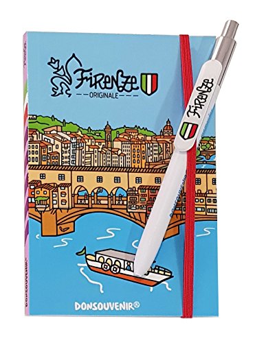 FLORENZ NOTIZBUCH MIT KUGELSCHREIBER. FIRENZE SOUVENIR. FLORENZ ITALIEN von DONSOUVENIR