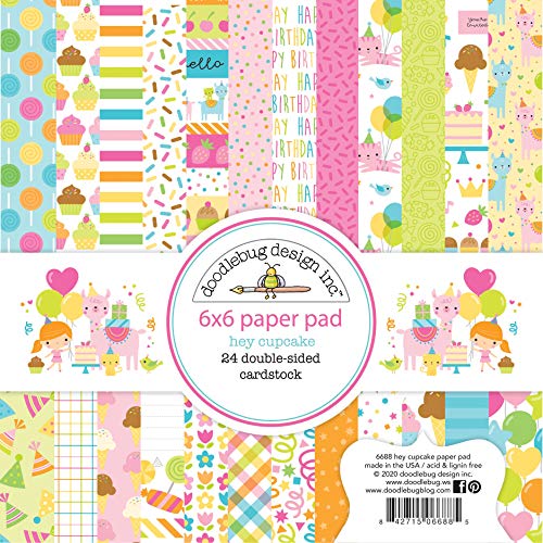 Doodlebug 6688 Hey Cupcake-Papier, 15,2 x 15,2 cm, Einheitsgröße von Doodlebug