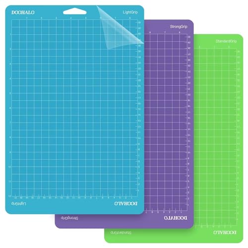 DOOHALO Schneidematte für Cricut Joy Xtra, 3er-Pack, Ersatz-Sortiment, Standardgriff, leichter Griff, starker Griff, selbstklebende Schnittmatten von DOOHALO