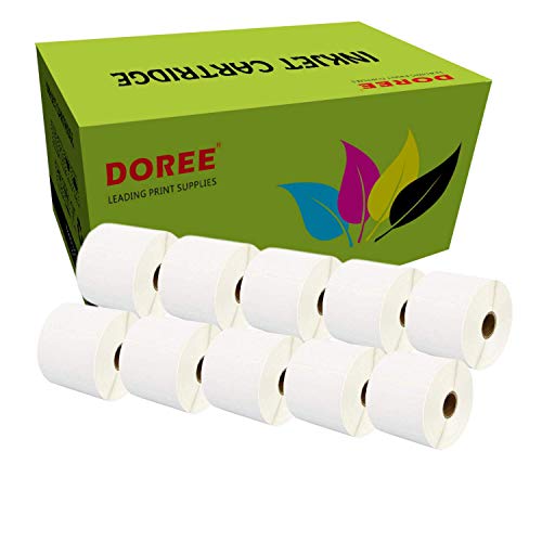 10 Rollen DOREE White Direct Thermoetiketten 102 x 210 mm für Zebra GK420D, GX420D, GK420T Thermodruck, 210 Etiketten pro Rolle, Kern 25 mm, 2100 Etiketten (10Rolls LZ-102-210-25) von Doree