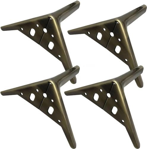 DOREVIA 4 Stück Metall-Möbelbeine, Möbelbeschläge, Tischbeine, Moderne DIY-Rhombic-Dreieck-Ersatzschrankbeine (Bronze 15 cm/5,9 Zoll)(Bronze,12cm/4.7inch) von DOREVIA