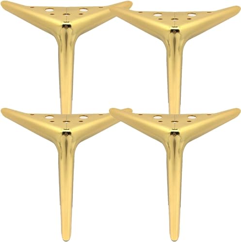 DOREVIA 4 Stück Metall-Möbelbeine, Möbelbeschläge, Tischbeine, Moderne DIY-Rhombic-Dreieck-Ersatzschrankbeine (Bronze 15 cm/5,9 Zoll)(Gold,12cm/4.7inch) von DOREVIA