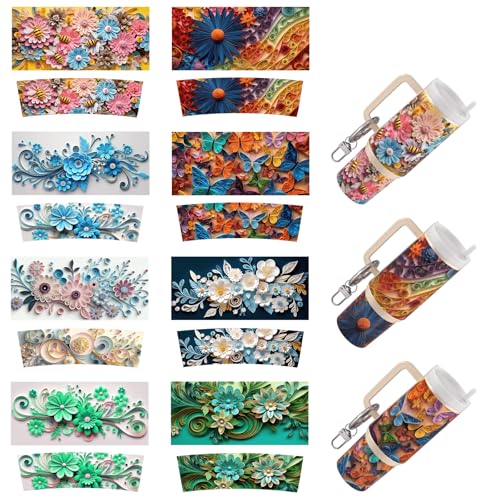 Dorsbaby 8 x Blumen und Schmetterlinge, UV-DTF-Becher, Transferpapier für DIY-Schlüsselanhänger, UV-DTF-Transferpapier für Schlüsselanhänger, persönliches Zubehör, hohe Viskosität, UV-DTF-Becherfolie Dorsbaby 8 x Blumen und Schmetterlinge, UV-DTF-Becher, Transferpapier für DIY-Schlüsselanhänger, UV-DTF-Transferpapier für Schlüsselanhänger, persönliches Zubehör, hohe Viskosität, UV-DTF-Becherfolie von DORSBABY