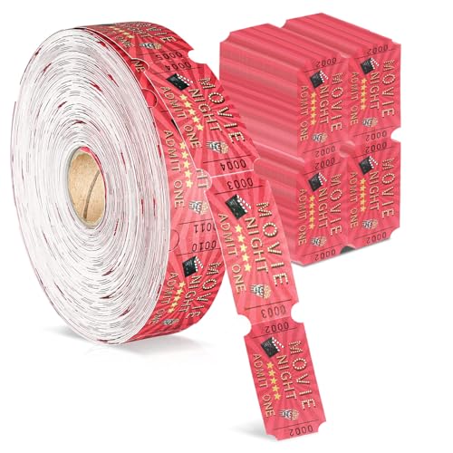 DOSTATNI 1000 Stück Filmtickets Rolle Goldene Ticket Filmnacht Dekorationen Einladung Tickets Einlass Einen Film Nacht Tickets Kino Dekor für Geburtstag Roter Teppich Party Halloween Weihnachten DOSTATNI 1000 Stück Filmtickets Rolle Goldene Ticket Filmnacht Dekorationen Einladung Tickets Einlass Einen Film Nacht Tickets Kino Dekor für Geburtstag Roter Teppich Party Halloween Weihnachten von DOSTATNI