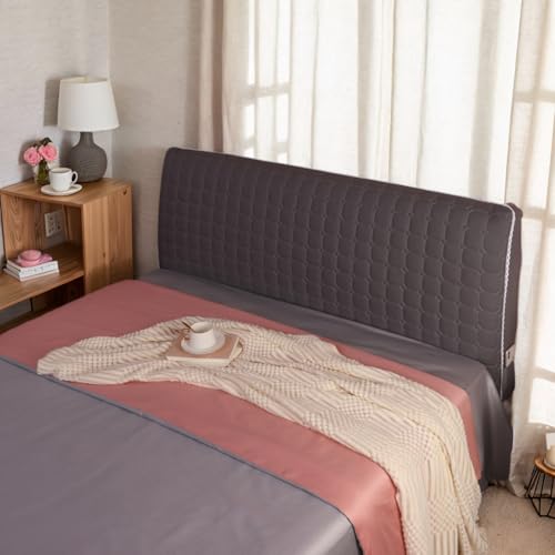 DOSYCOVUR Gepolsterter Kopfteilbezug Für Doppelbett Einzelbett Kingbett Samtstoff Waschbar Elastischer Staubdichter Schutzbezug Bettgestell Schlafzimmer Kopfteil,E,100cm von DOSYCOVUR